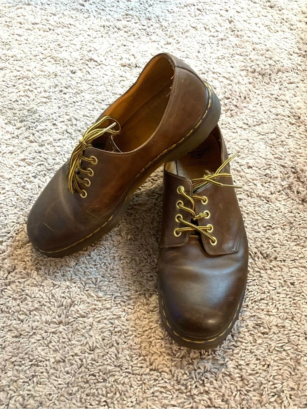 Dr. Martens Brown Waxy Leather Oxford Shoes Lace up Boots